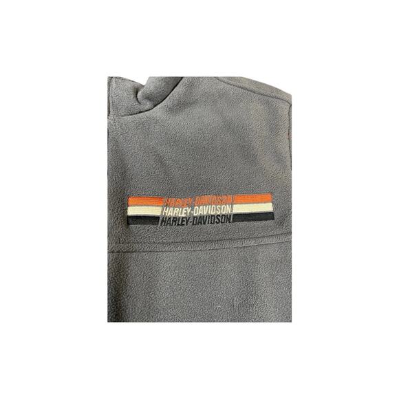 Harley Davidson Reversible Vest Men’s XL Black Gray Fleece Warm Embroidered Puff - Picture 10 of 11